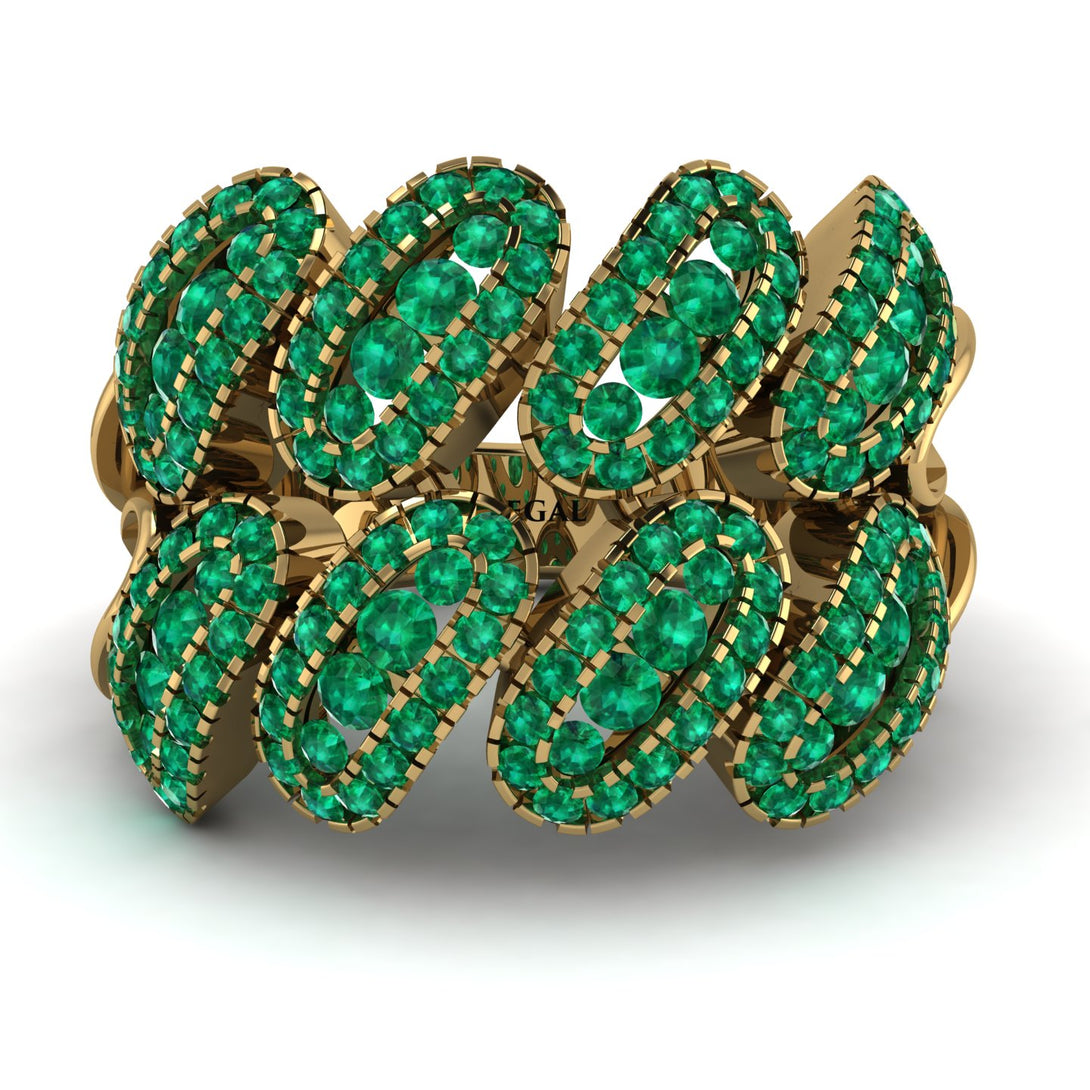 Emerald Stylish Bloom Fashion Ring - Drew No. 19