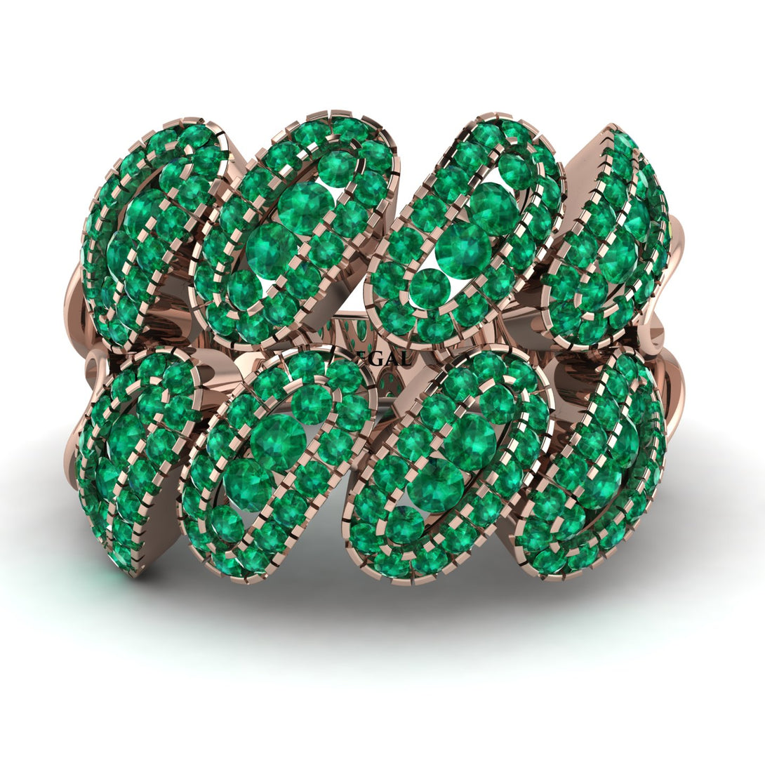 Emerald Stylish Bloom Fashion Ring - Drew No. 20