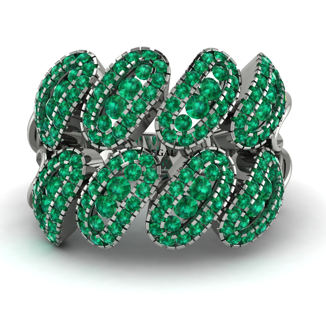 Emerald Stylish Bloom Fashion Ring - Drew No. 21