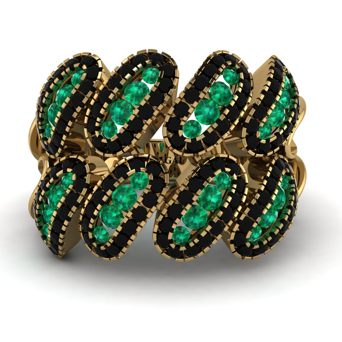 Emerald Stylish Bloom Fashion Ring - Drew No. 34
