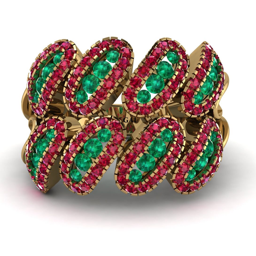 Emerald Stylish Bloom Fashion Ring - Drew No. 49