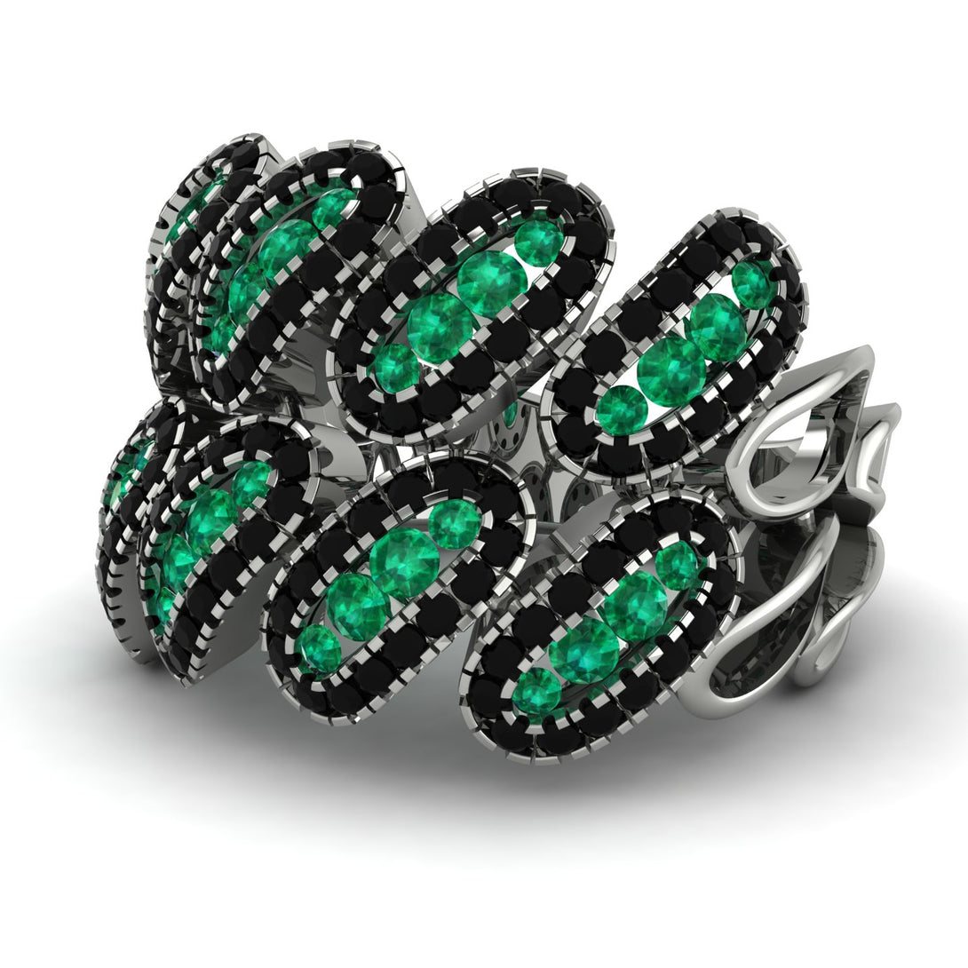 Emerald Stylish Bloom Fashion Ring - Drew No. 36