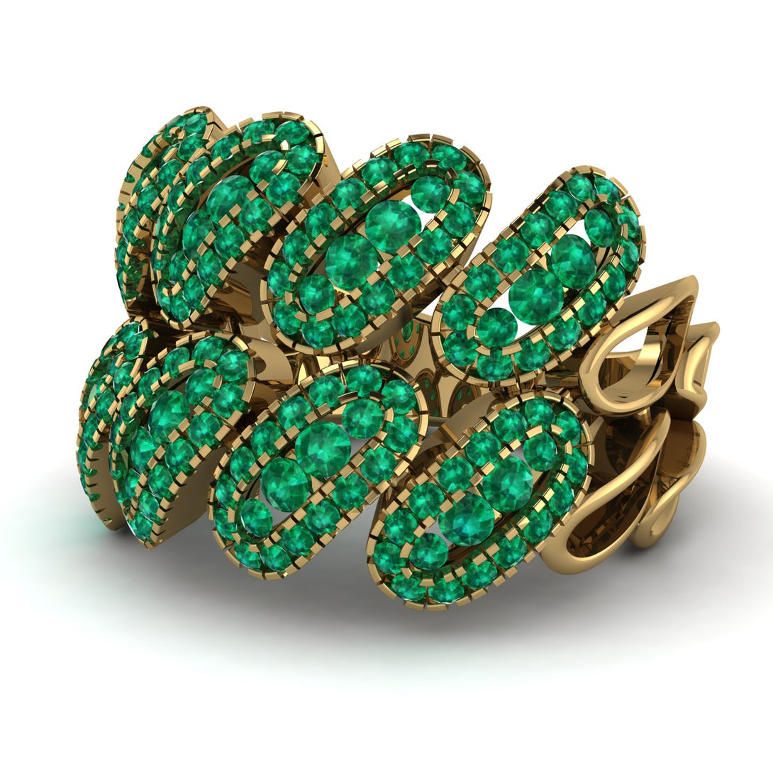 Emerald Stylish Bloom Fashion Ring - Drew No. 19