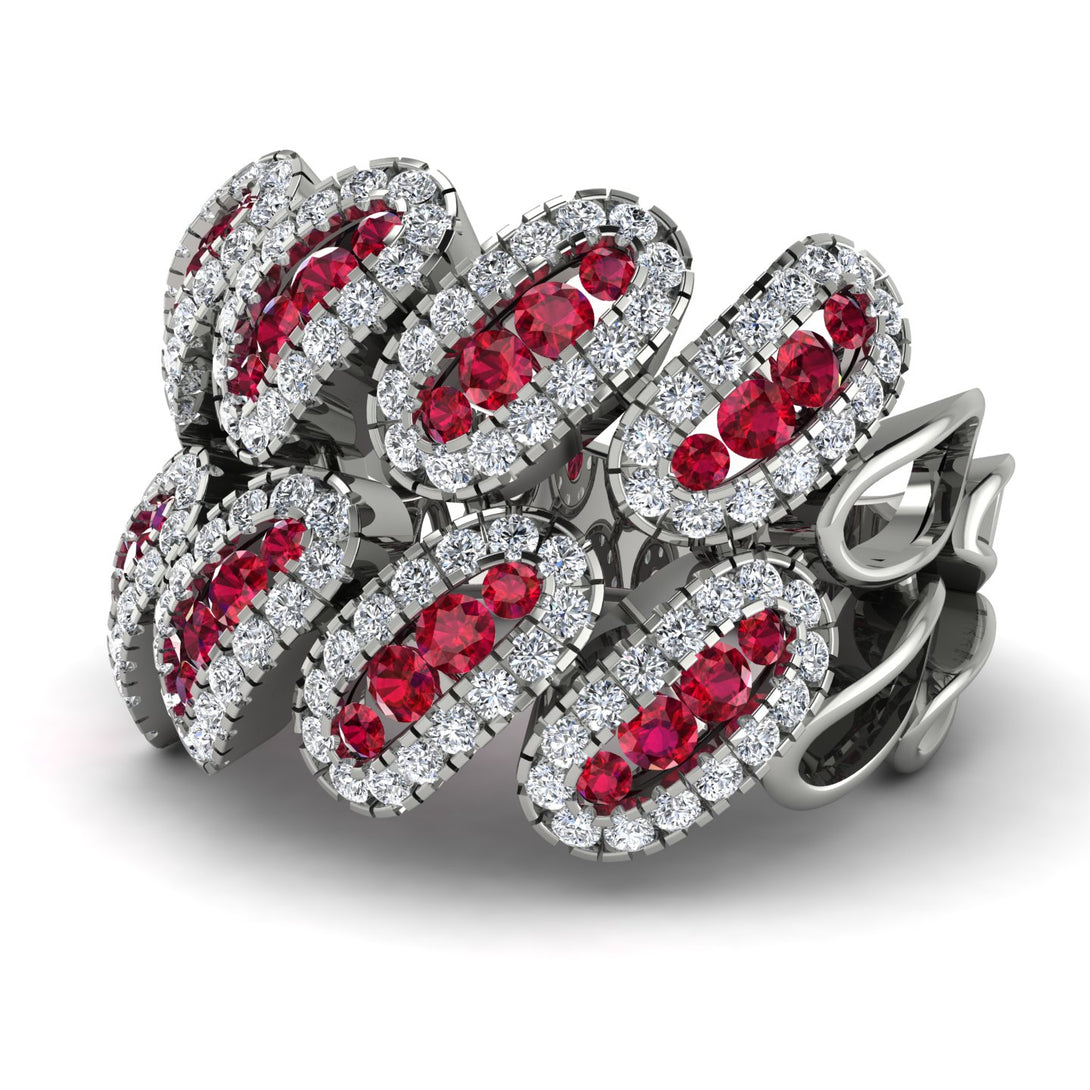 Ruby Stylish Bloom Fashion Ring - Drew No. 12