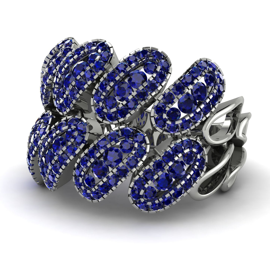 Sapphire Stylish Bloom Fashion Ring - Drew No. 75