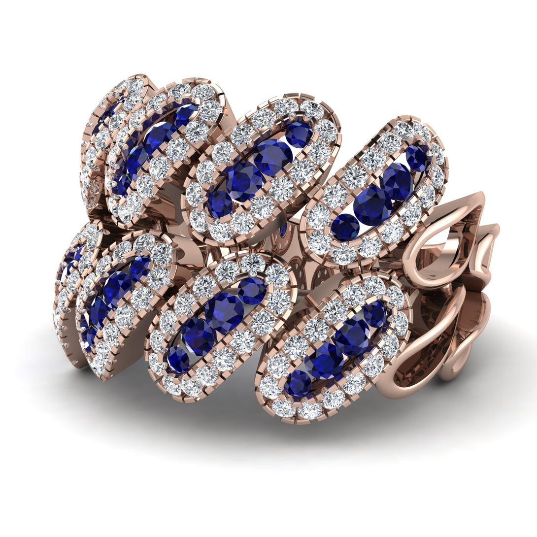 Sapphire Stylish Bloom Fashion Ring - Drew No. 14