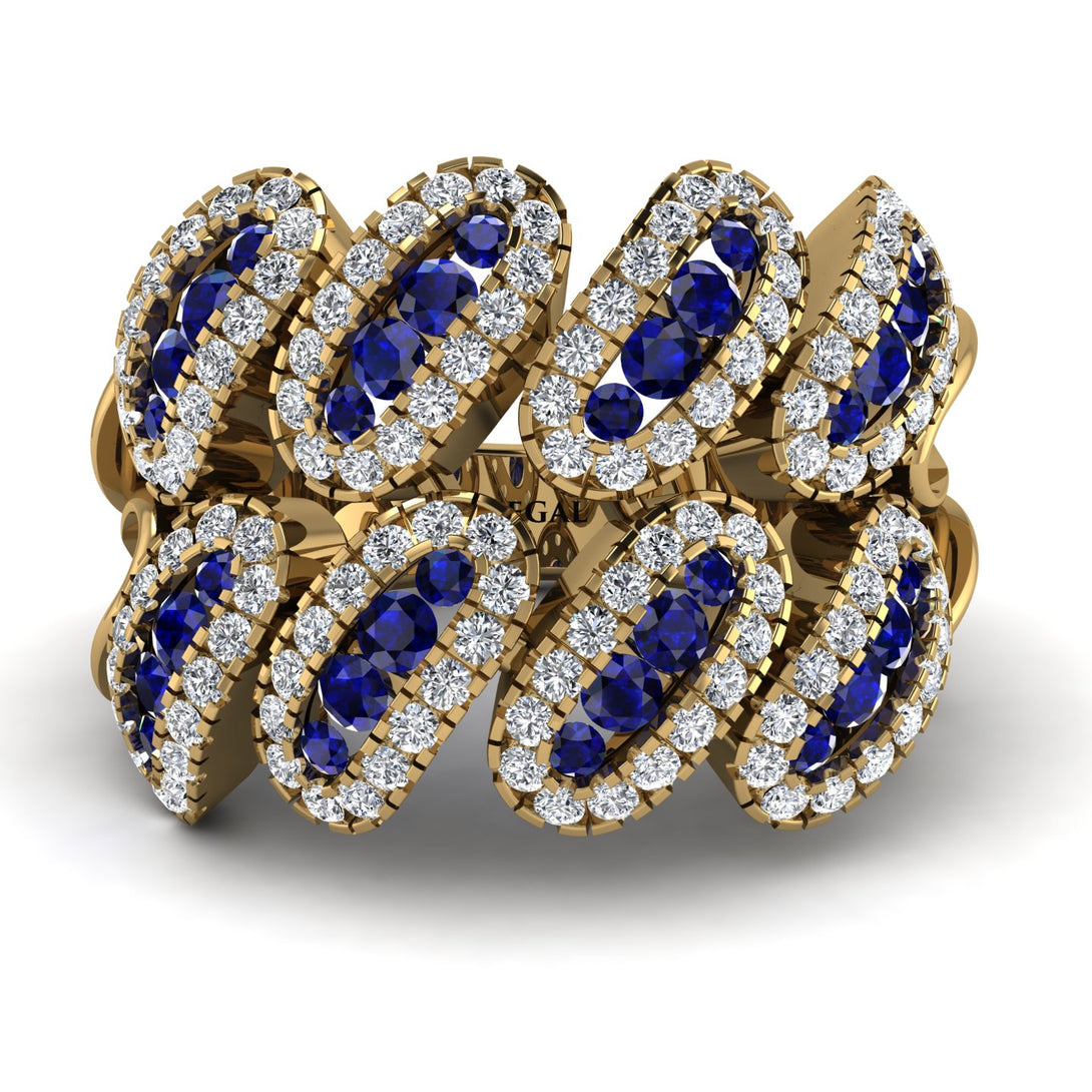 Sapphire Stylish Bloom Fashion Ring - Drew No. 13