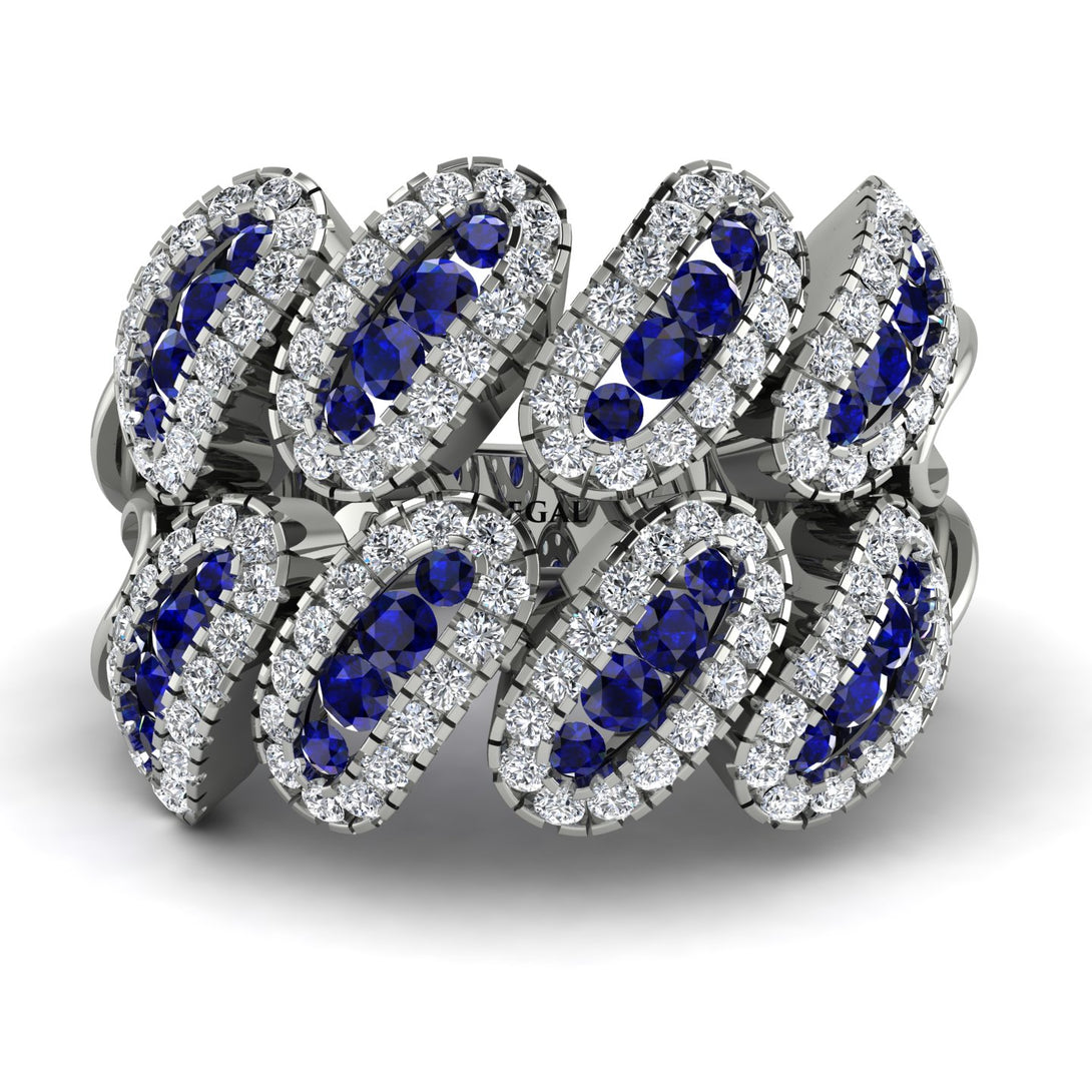 Sapphire Stylish Bloom Fashion Ring - Drew No. 15