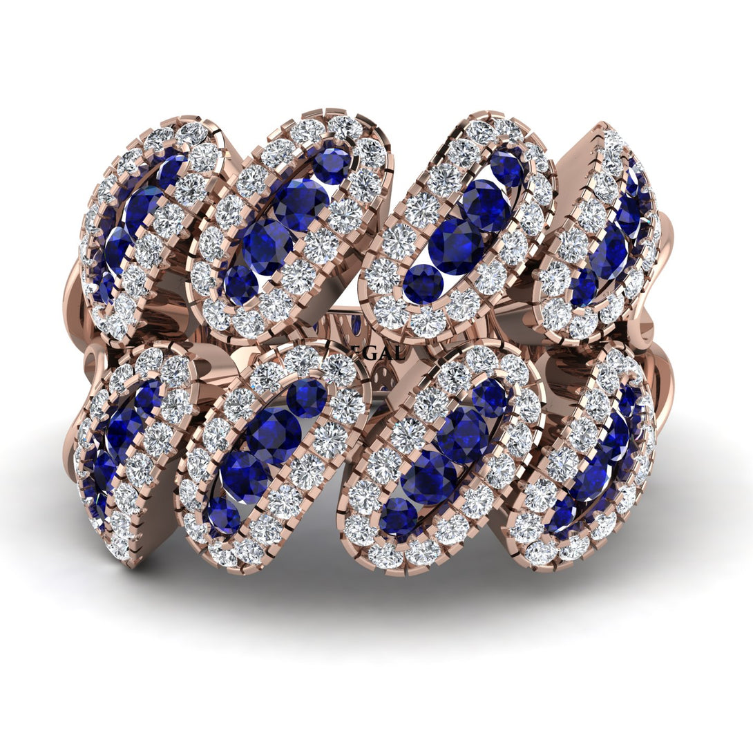 Sapphire Stylish Bloom Fashion Ring - Drew No. 14