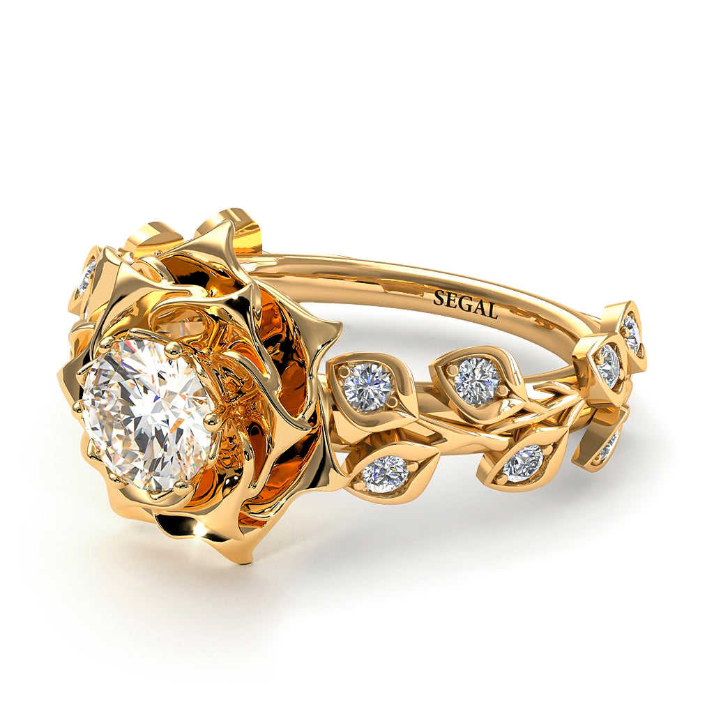 Rose Flower And Leaves - Diana no. 1