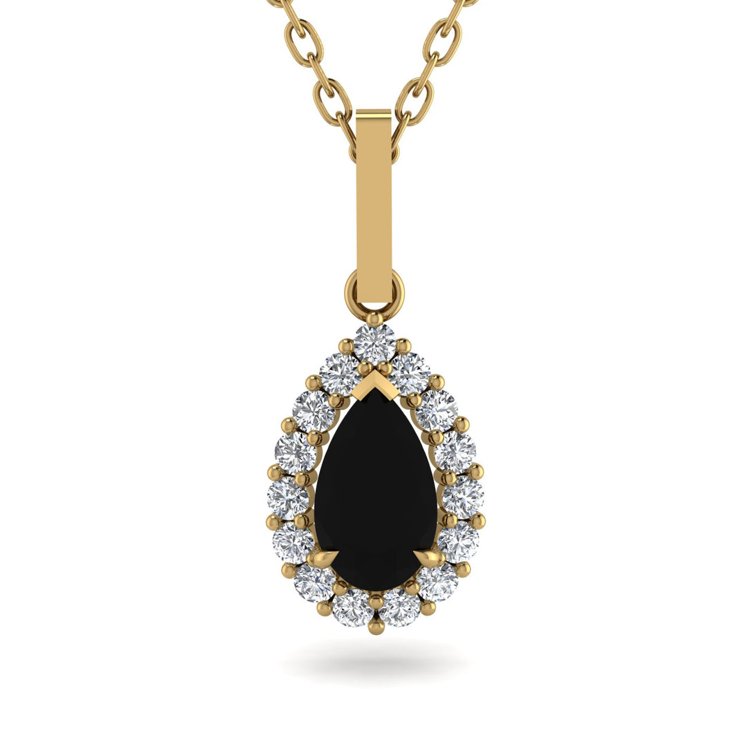 Black Diamond Tear Of Eternity Pendant - Jolene No. 7
