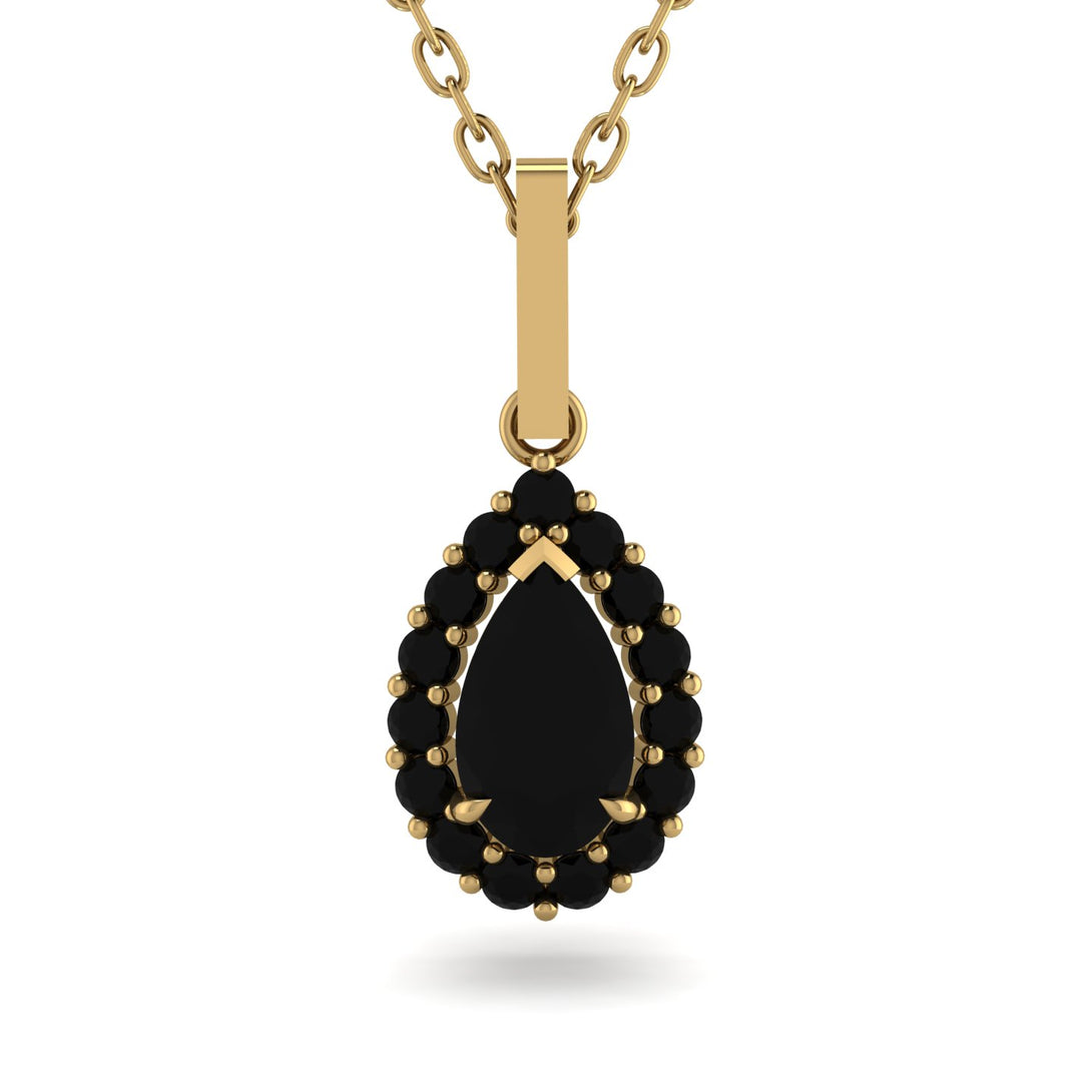 Black Diamond Tear Of Eternity Pendant - Jolene No. 37