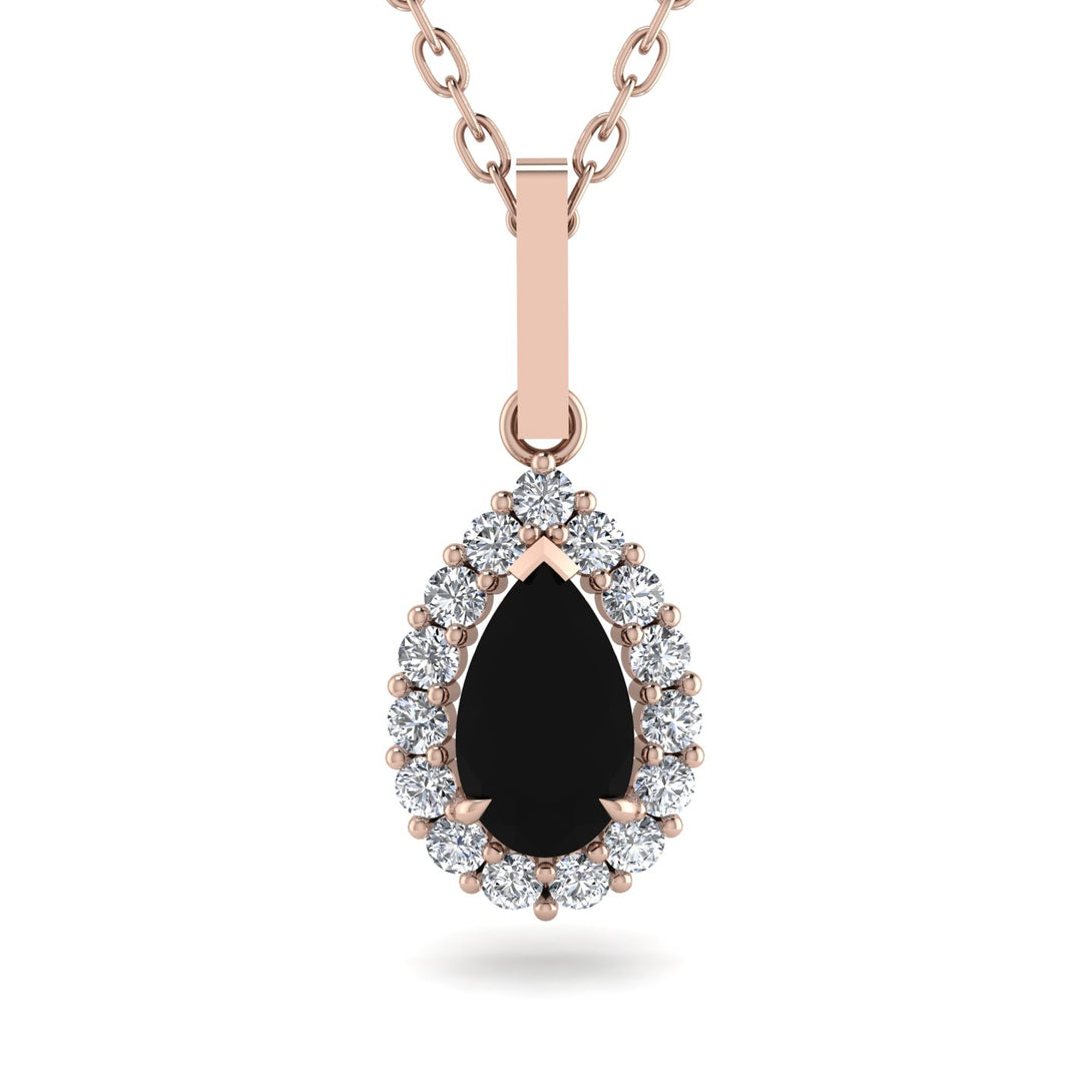 Black Diamond Tear Of Eternity Pendant - Jolene No. 8