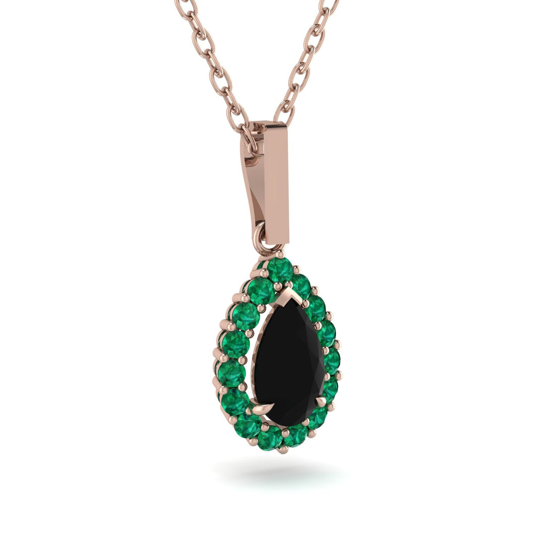 Black Diamond Tear Of Eternity Pendant - Jolene No. 23