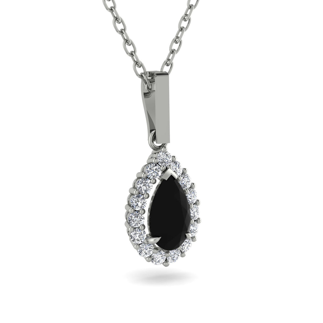 Black Diamond Tear Of Eternity Pendant - Jolene No. 9