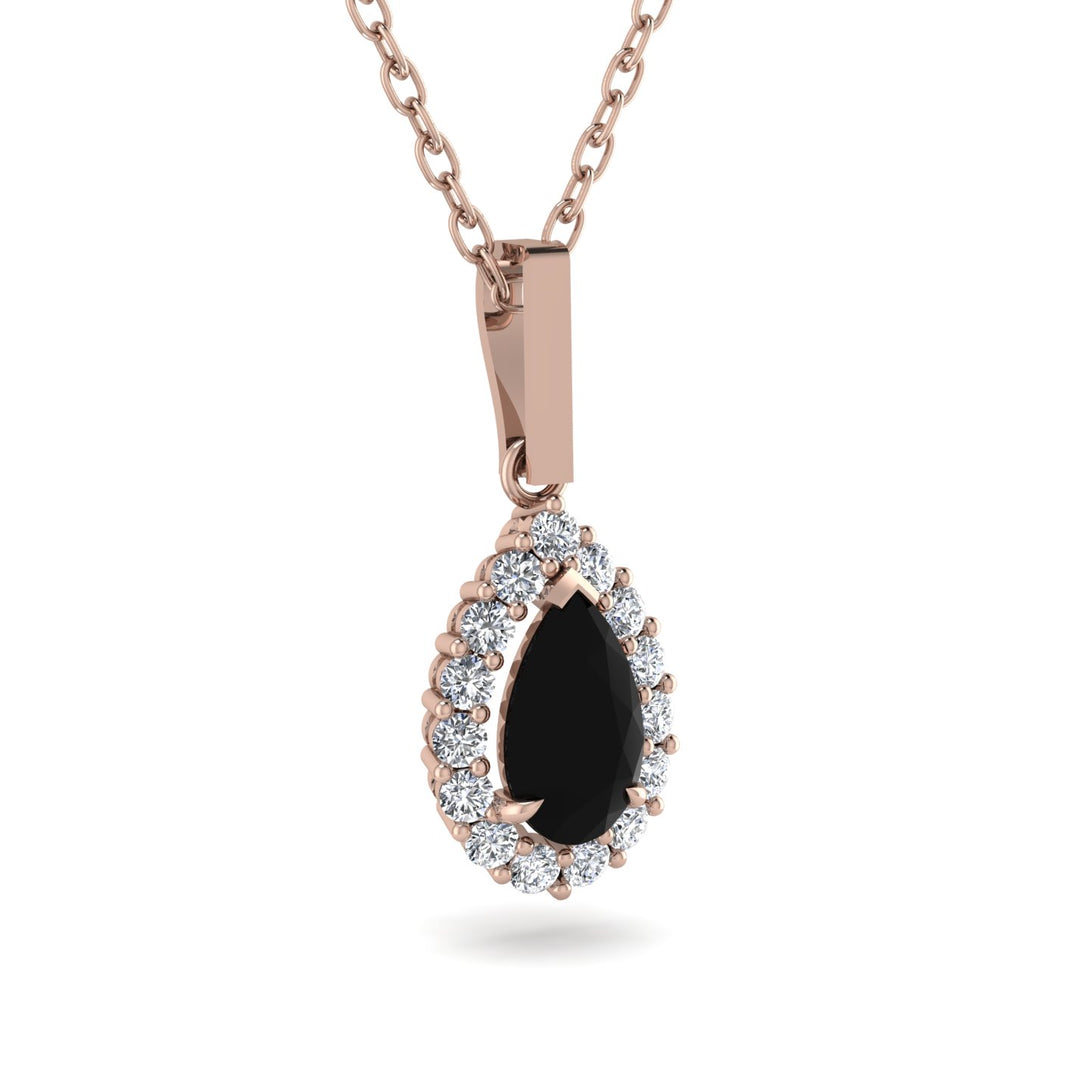 Black Diamond Tear Of Eternity Pendant - Jolene No. 8