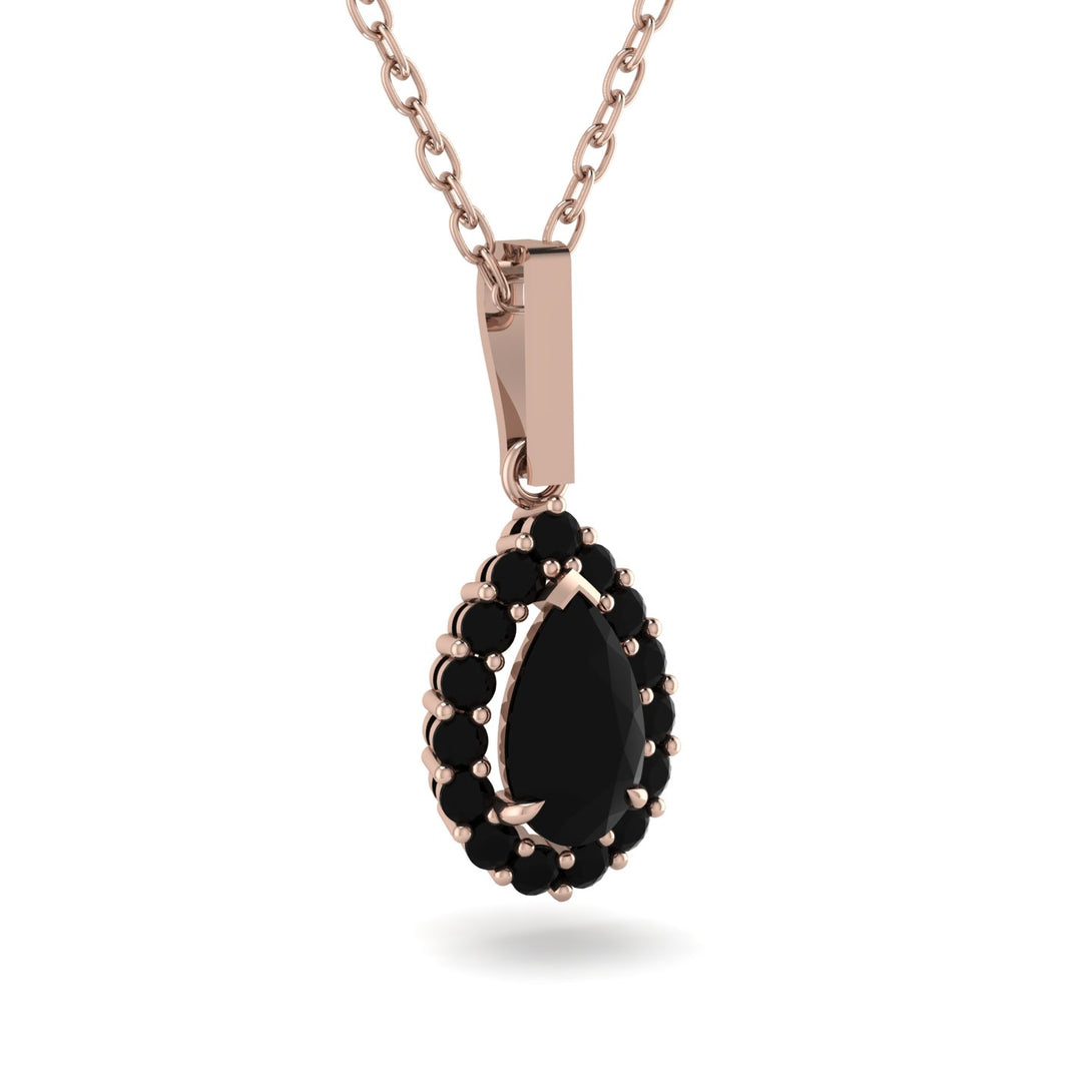 Black Diamond Tear Of Eternity Pendant - Jolene No. 38