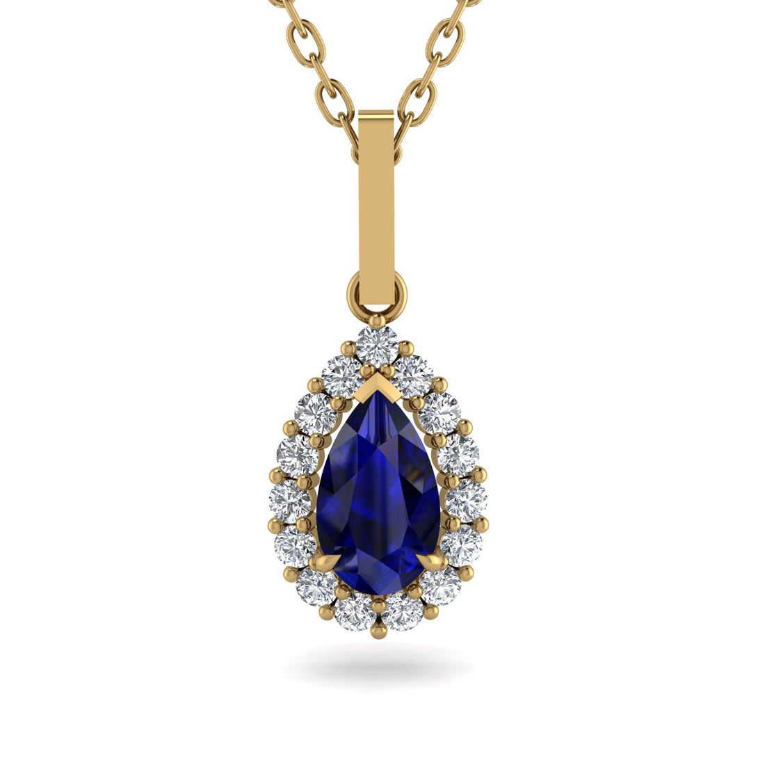 Sapphire Tear Of Eternity Pendant - Jolene No. 13
