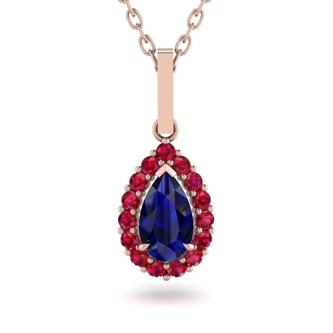 Sapphire Tear Of Eternity Pendant - Jolene No. 59