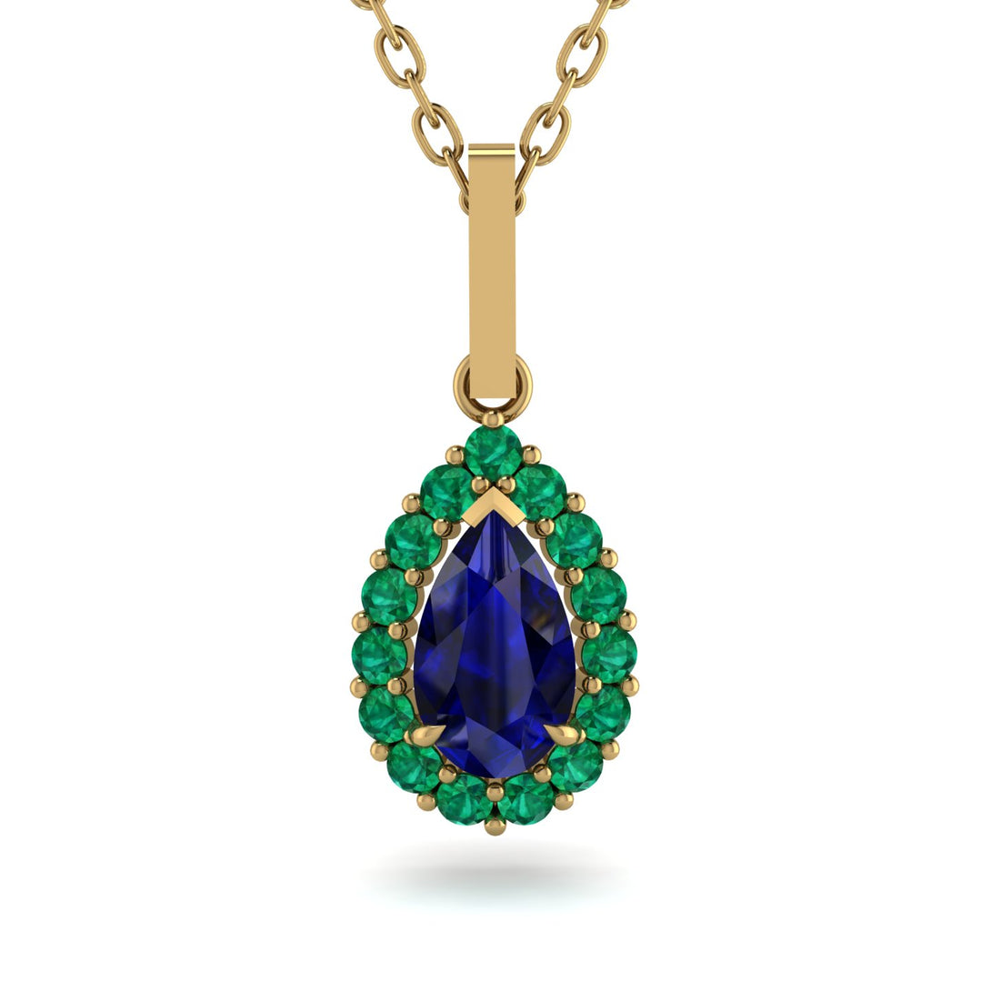 Sapphire Tear Of Eternity Pendant - Jolene No. 28