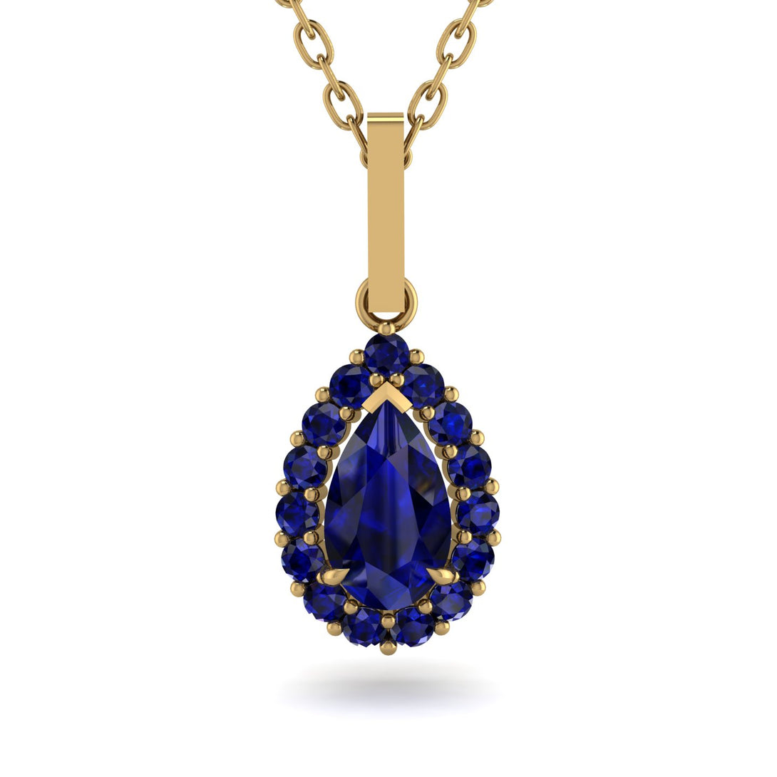 Sapphire Tear Of Eternity Pendant - Jolene No. 73