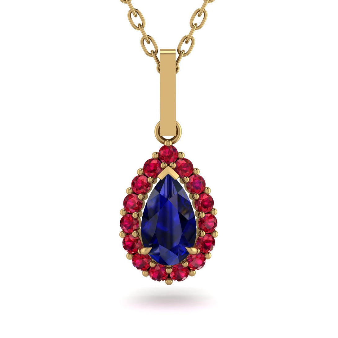 Sapphire Tear Of Eternity Pendant - Jolene No. 58
