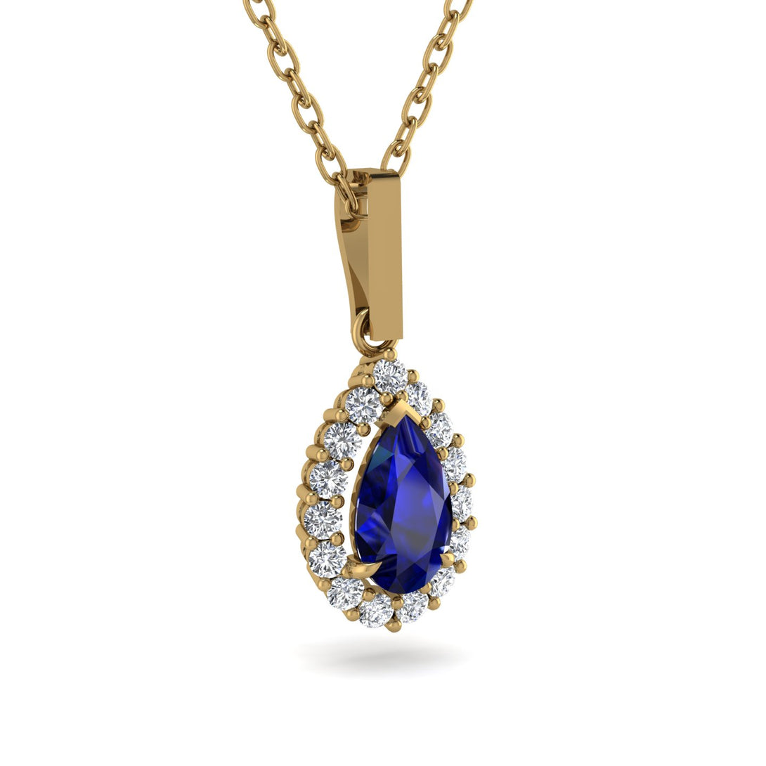 Sapphire Tear Of Eternity Pendant - Jolene No. 13