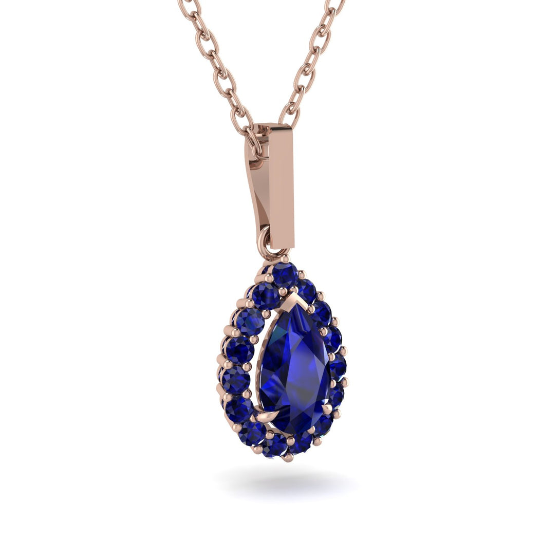 Sapphire Tear Of Eternity Pendant - Jolene No. 74