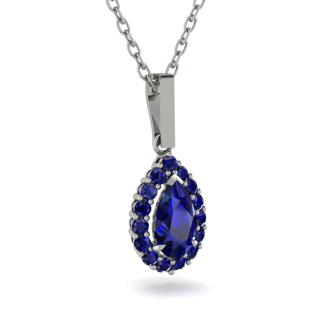 Sapphire Tear Of Eternity Pendant - Jolene No. 75