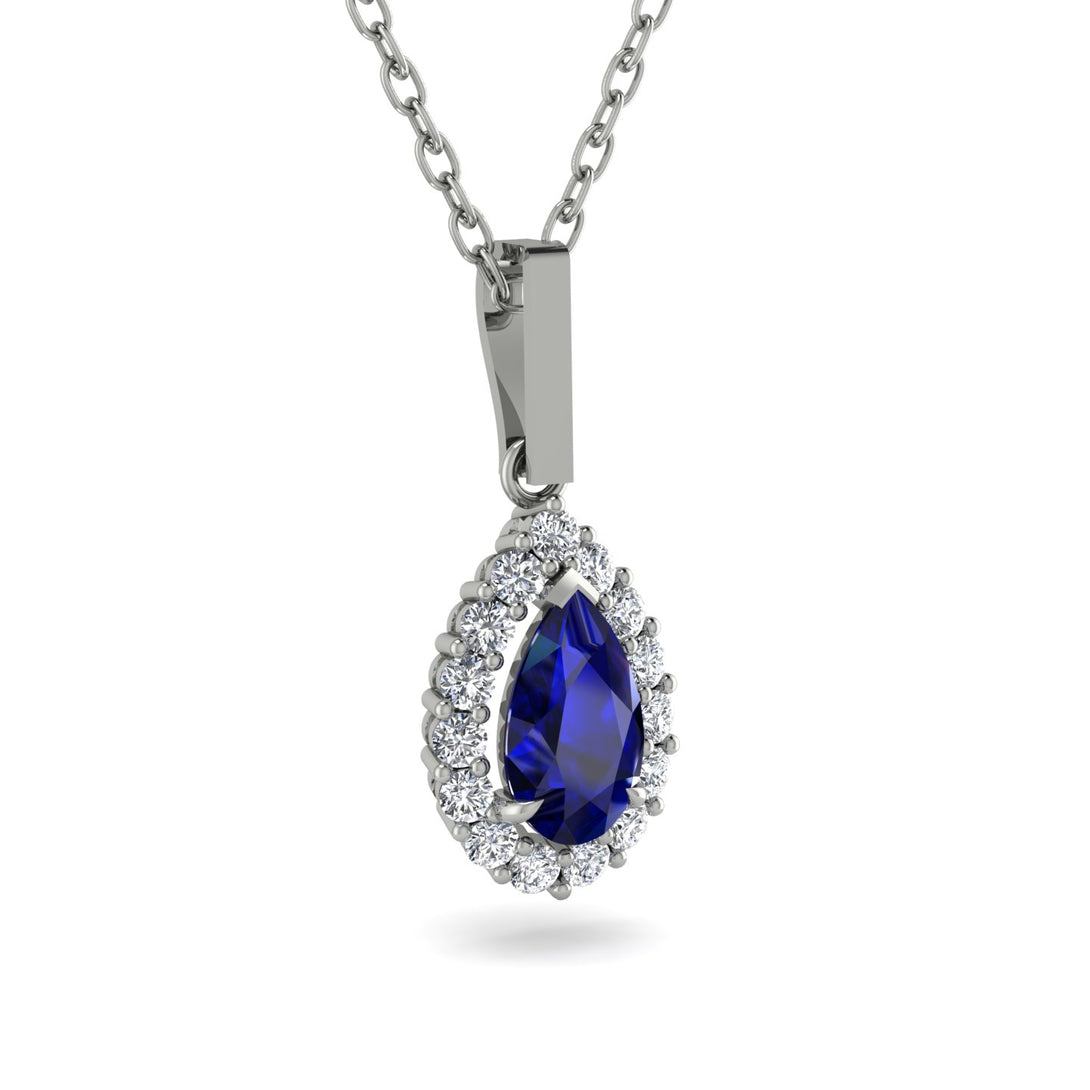 Sapphire Tear Of Eternity Pendant - Jolene No. 15