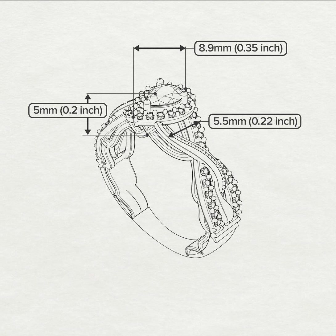 Infinity Inspired Halo Diamond Engagement Ring - Teresa No. 61