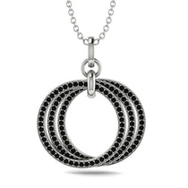 Three Circle Necklace With Black Diamond - Octavia No. 9 image 1