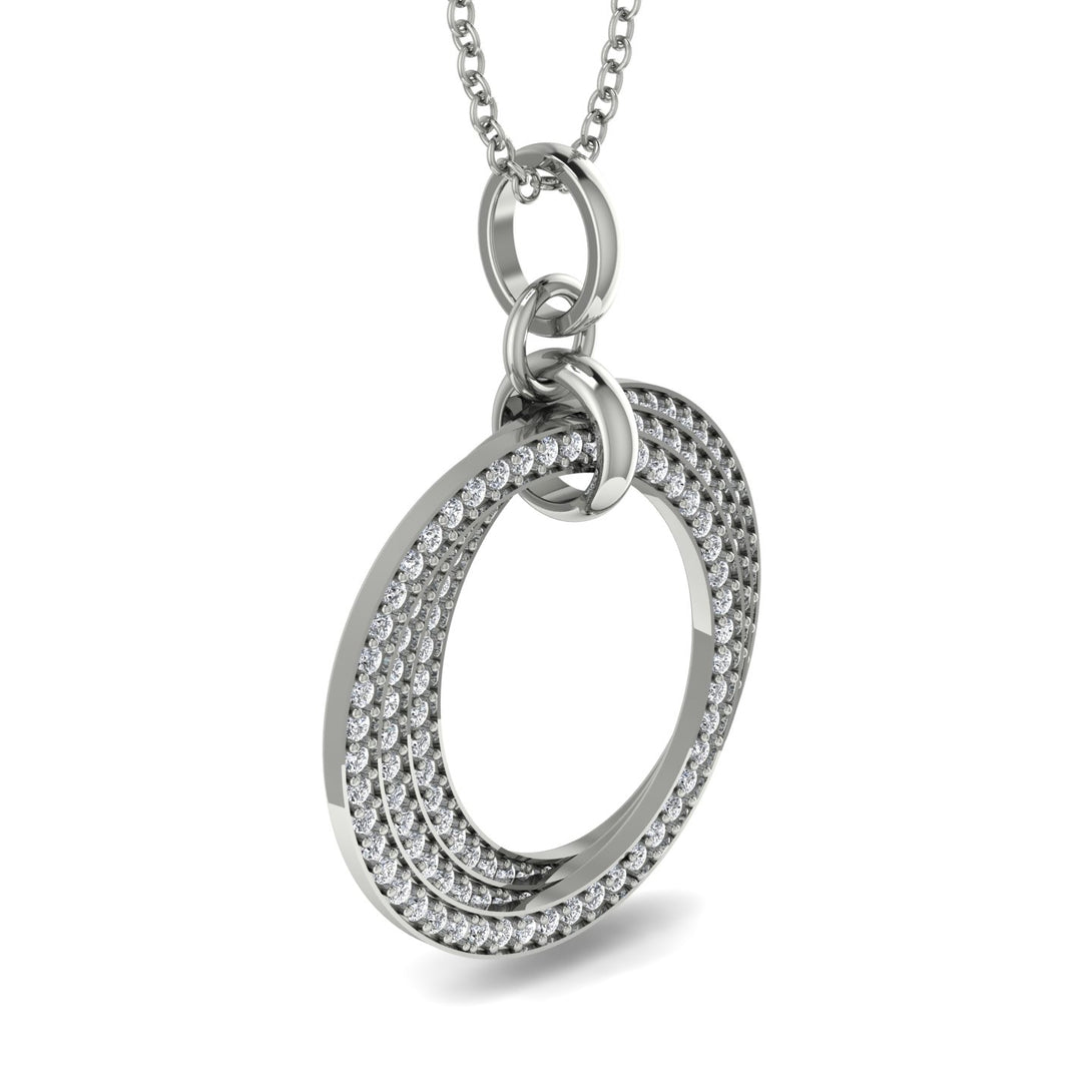Three Circle Necklace With Diamond - Octavia No. 3