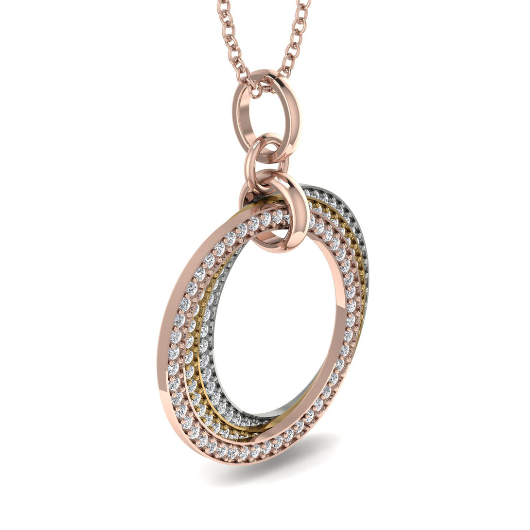 Three Circle Necklace With Diamond - Octavia No. 16