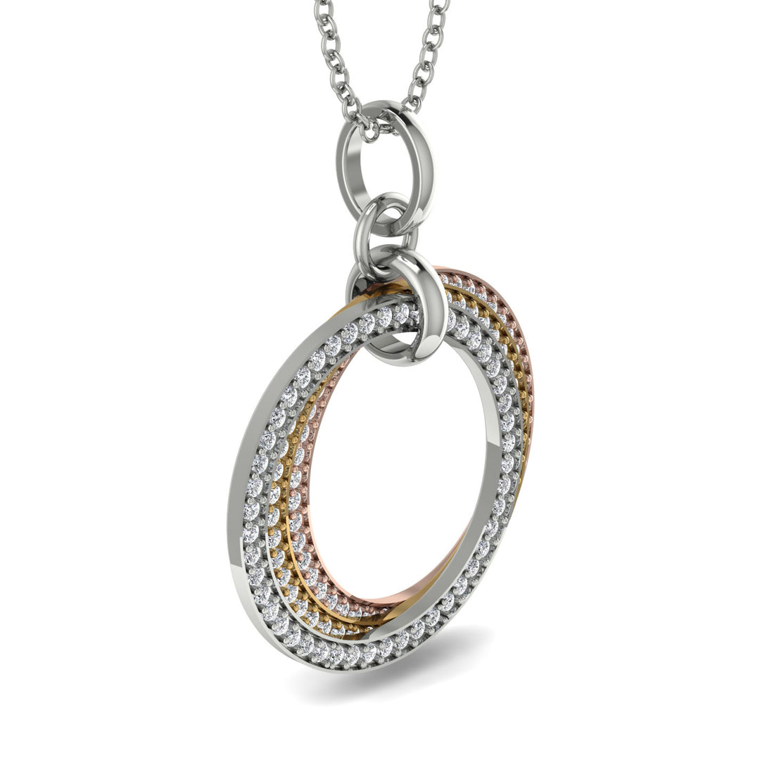 Three Circle Necklace With Diamond - Octavia No. 16