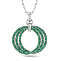 Three Circle Necklace With Emerald - Octavia No. 6 image 1
