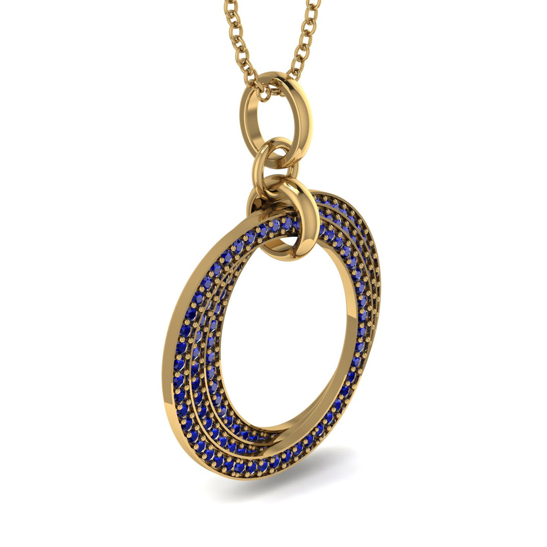 Three Circle Necklace With Sapphire - Octavia No. 13