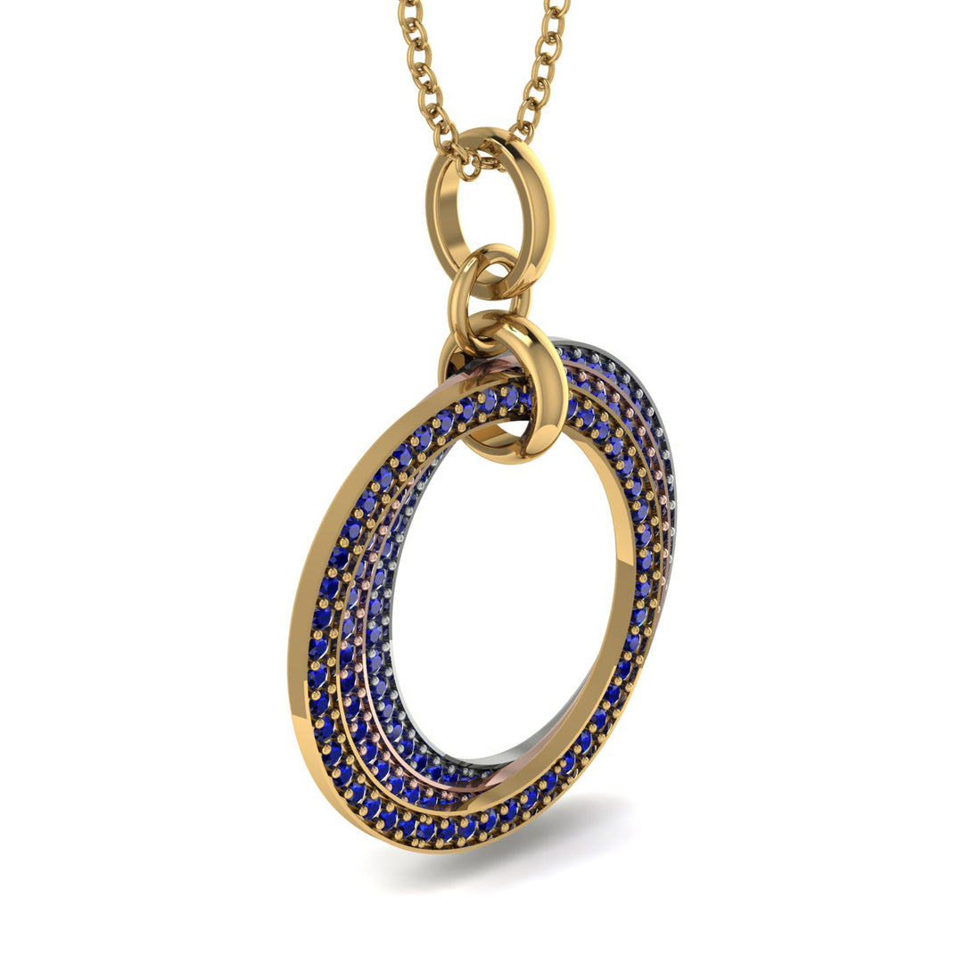 Three Circle Necklace With Sapphire - Octavia No. 20