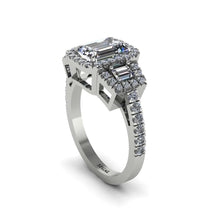 Diamond Three Halo Radiance Engagement Ring - Emely No. 3 image 1