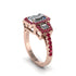 Diamond Three Halo Radiance Engagement Ring - Emely No. 47