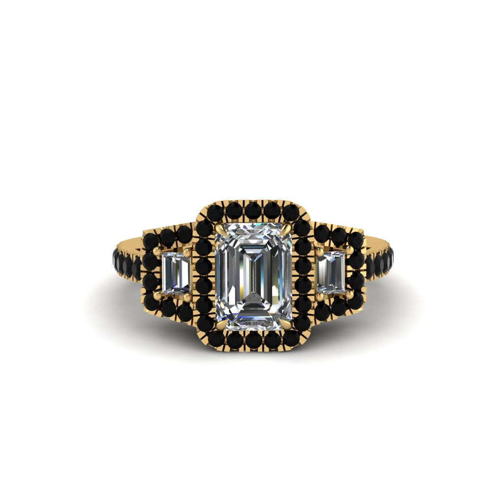 Diamond Three Halo Radiance Engagement Ring - Emely No. 31