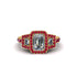 Diamond Three Halo Radiance Engagement Ring - Emely No. 46 image 2