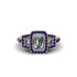 Diamond Three Halo Radiance Engagement Ring - Emely No. 62