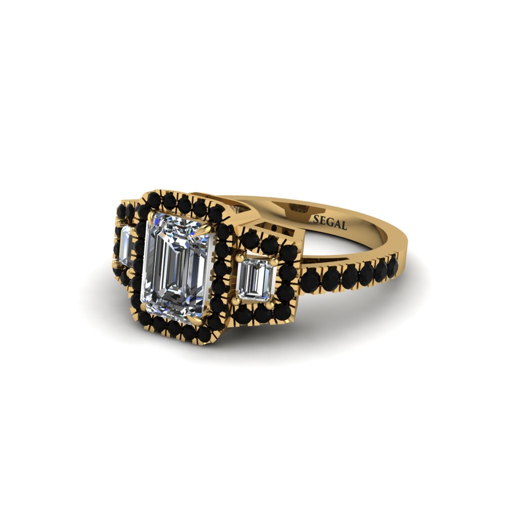 Diamond Three Halo Radiance Engagement Ring - Emely No. 31
