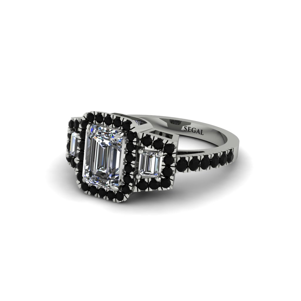 Diamond Three Halo Radiance Engagement Ring - Emely No. 33