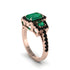 Emerald Three Halo Radiance Engagement Ring - Emely No. 35