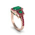 Emerald Three Halo Radiance Engagement Ring - Emely No. 50 image 1