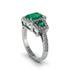 Emerald Three Halo Radiance Engagement Ring - Emely No. 6 image 1