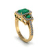 Emerald Three Halo Radiance Engagement Ring - Emely No. 4 image 1