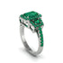 Emerald Three Halo Radiance Engagement Ring - Emely No. 21 image 1